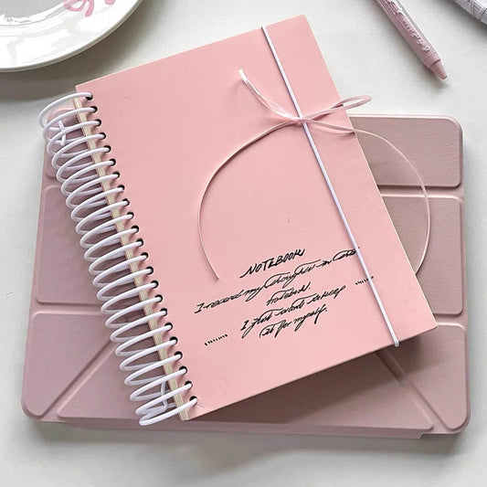 INS Korean Style Dried Rose A5 Coil Notebook, Minimalist Niche Design, Thickened Student Planner Journal