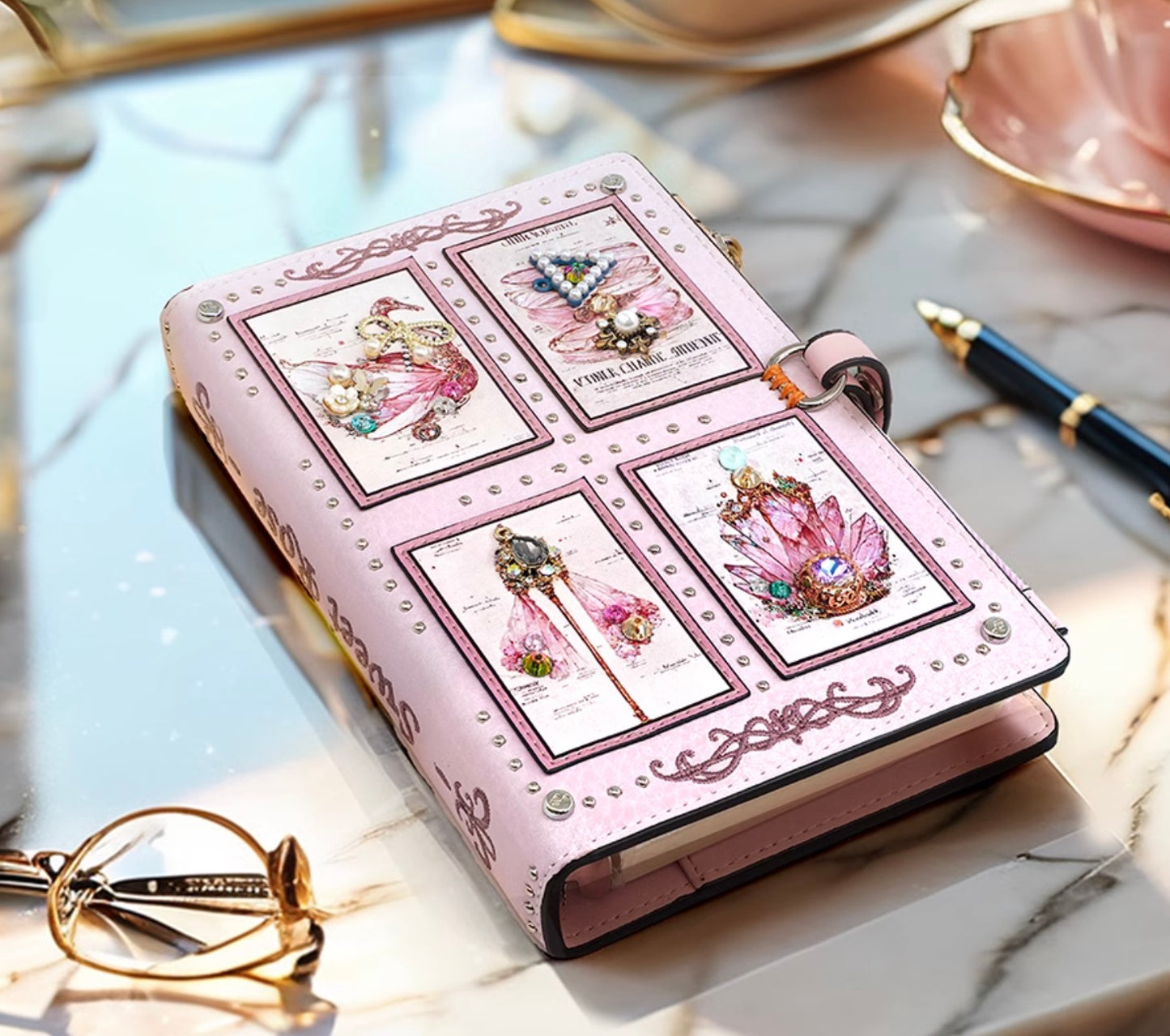 Aesthetic Planner Notebook with Removable Ring Binder, Ideal for Journaling, Business Notes, and Daily Records